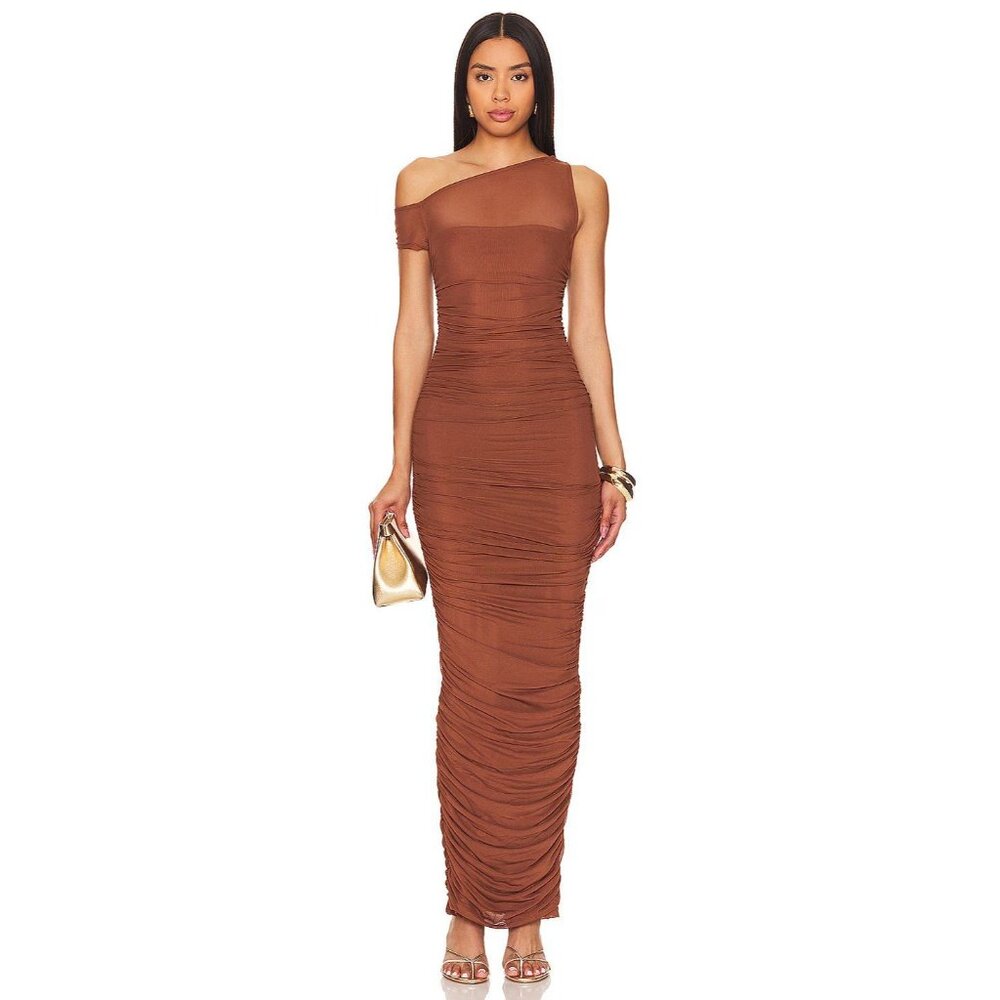 AFRM Biona Maxi Dress in Dark Clay Small New Womens Bodycon Maxi Long Gown